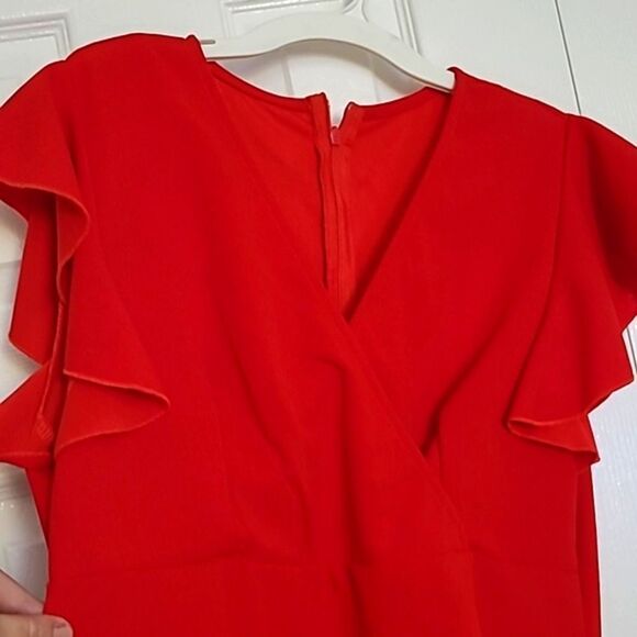 💲1️⃣0️⃣ Bundled ✔️Women's Work Wear True Red Ruffle Detail Dress sz XL - Picture 3 of 8